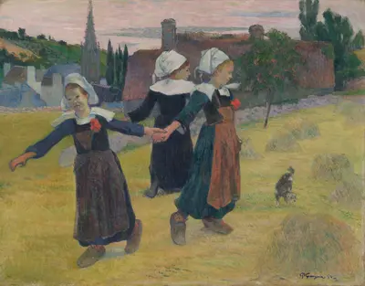 Breton Girls Dancing, Pont-Aven — Paul Gauguin