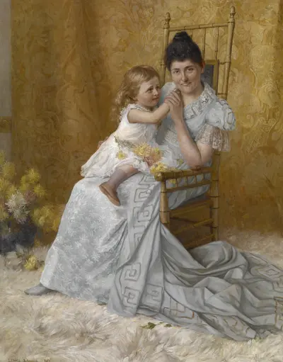Portrait of Martha Wysor Marsh and Son John Edwin — John Ottis Adams (American, 1851-1927)