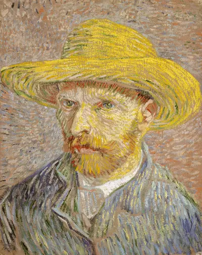 Self-Portrait with Straw Hat — Vincent van Gogh