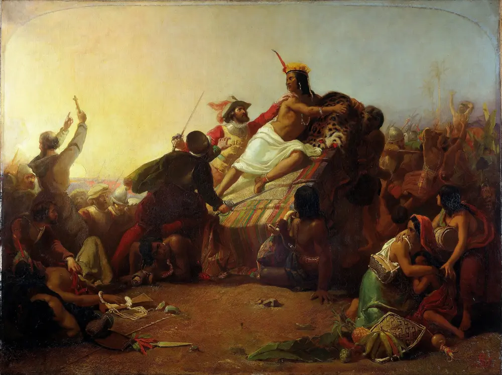 Pizarro Seizing the Inca of Peru — Millais, John Everett – artist Details on Google Art Project
