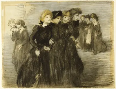 Leaving the Workshop: The Midinettes — Théophile Steinlen