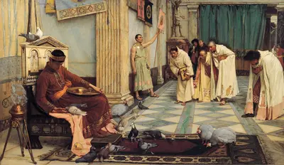 John Williams Waterhouse - The Favourites of the Emperor Honorius (1883) — John William Waterhouse