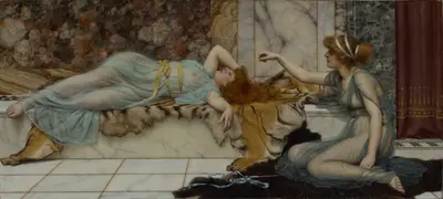 Mischief and Repose — John William Godward (British, 1861 - 1922)