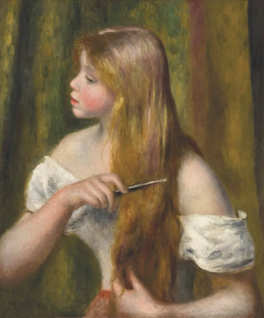 Young Girl Combing Her Hair — Pierre-Auguste Renoir