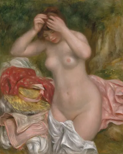 Bather Arranging Her Hair — Pierre-Auguste Renoir