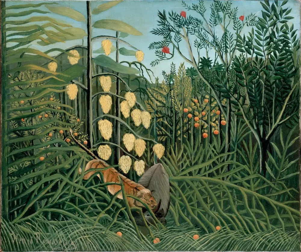 Struggle between Tiger and Bull — Henri Rousseau