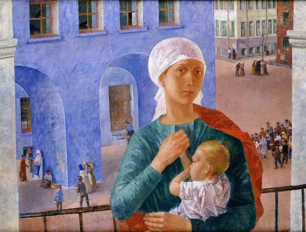 1918 in Petrograd (The Petrograd Madonna) — Kuzma Petrov-Vodkin