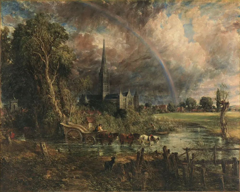 Salisbury Cathedral from the Meadows — John Constable