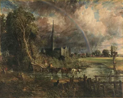 Salisbury Cathedral from the Meadows — John Constable