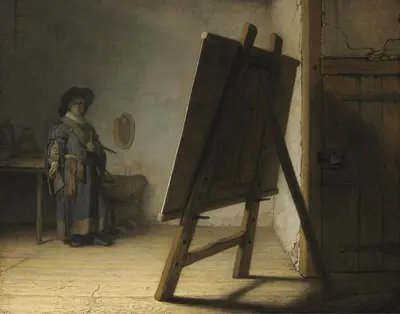 Artist in his studio — Rembrandt van Rijn