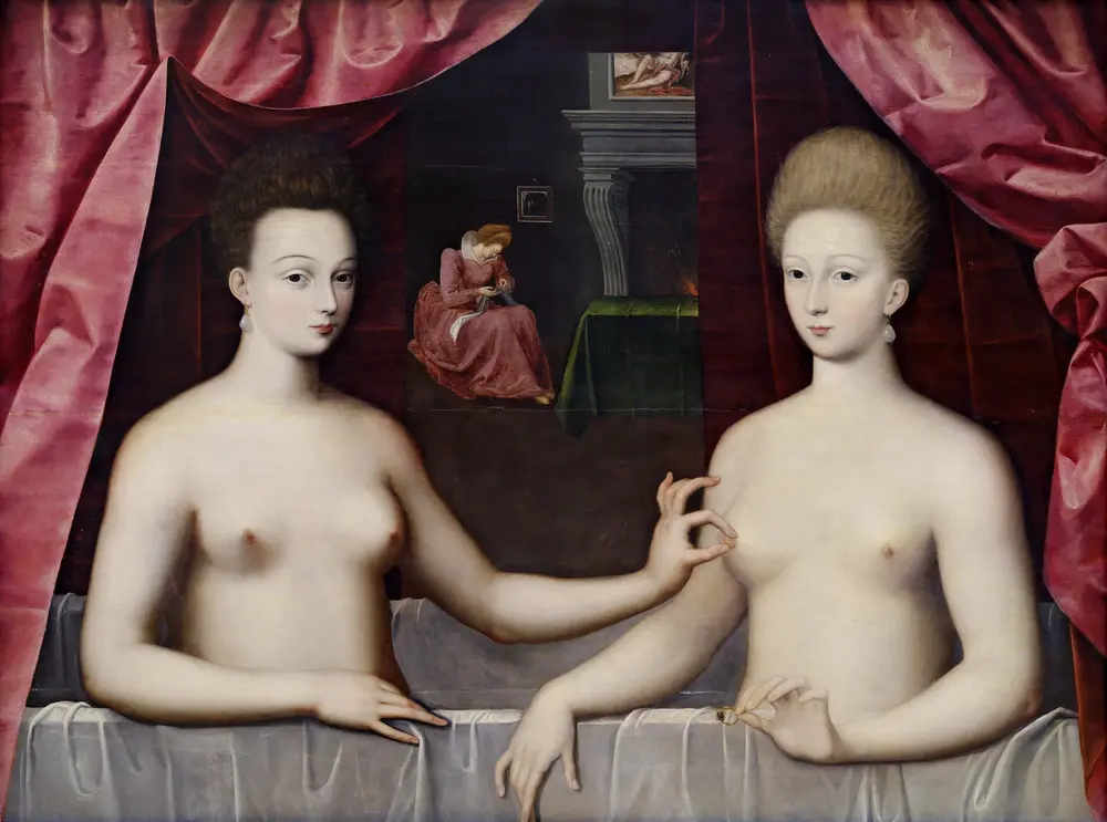 Gabrielle d'Estrées et une de ses sœurs — Unknown artist (School of Fontainebleau)