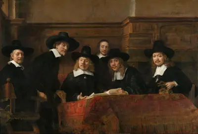 The Sampling Officials of the Amsterdam Drapers’ Guild, known as ‘The Syndics’ — Rembrandt van Rijn