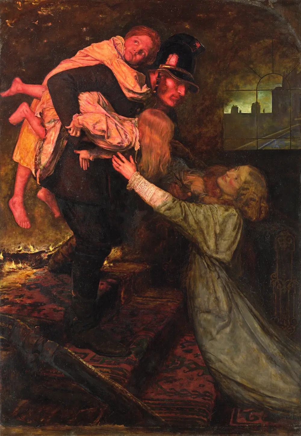 The Rescue — John Everett Millais