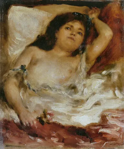 Femme demi-nue couchée : la rose — Pierre-Auguste Renoir