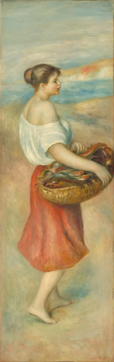 Girl with a Basket of Fish — Pierre-Auguste Renoir