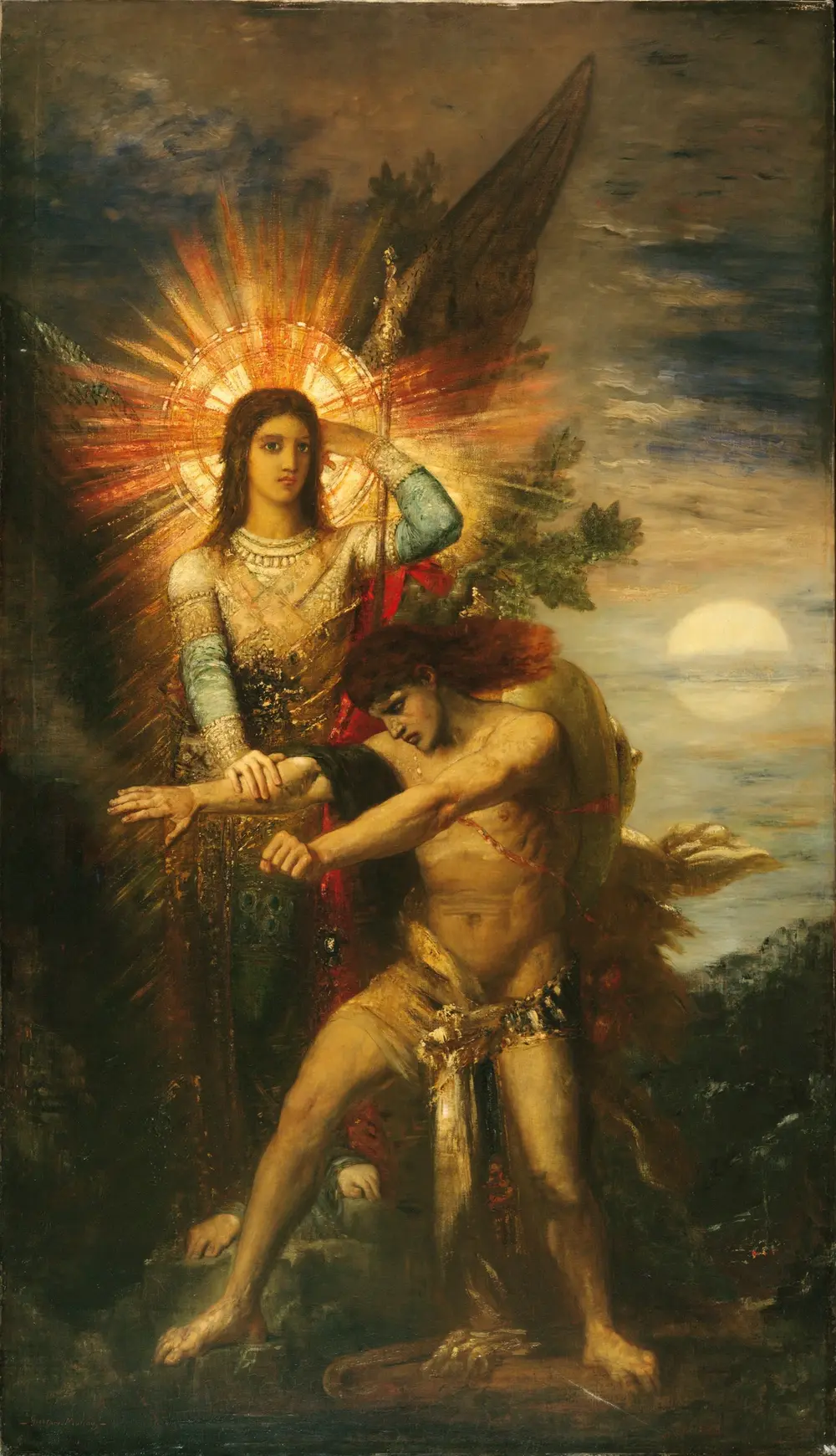 Jacob and the Angel — Gustave Moreau