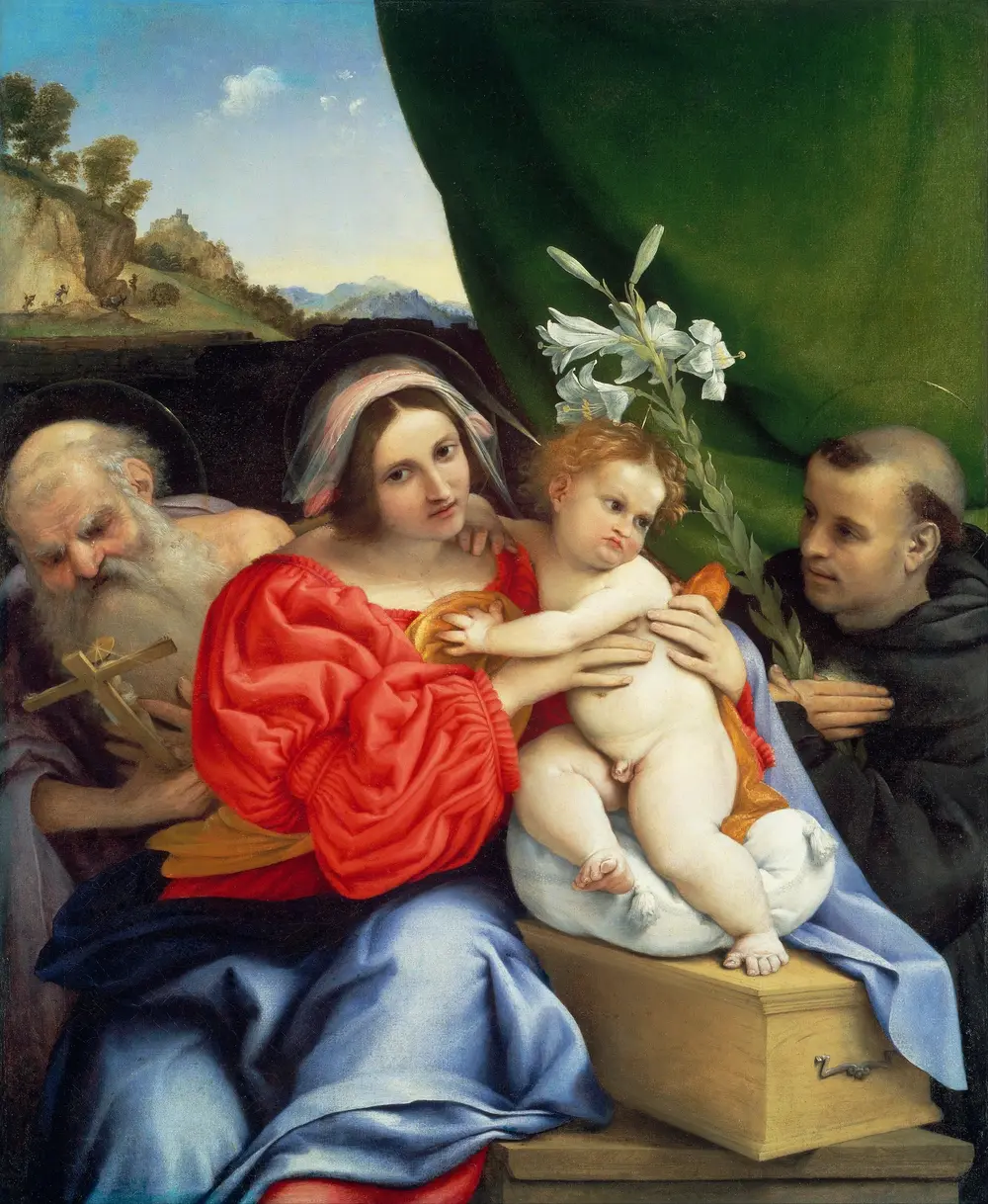 Virgin and Child with Saints Jerome and Nicholas of Tolentino — Lorenzo Lotto