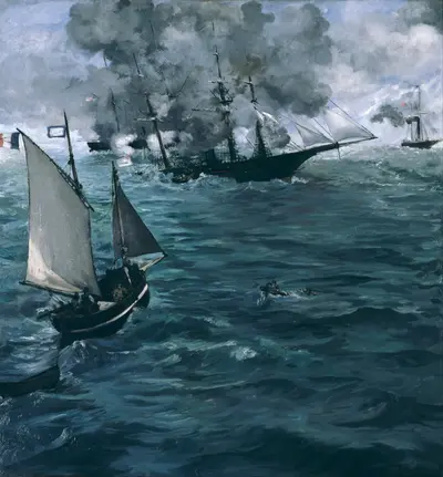 The Battle of the Kearsarge and the Alabama — Édouard Manet