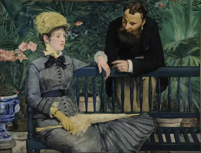 In the Conservatory — Édouard Manet