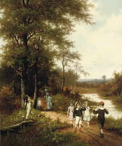 The river patrol — Albert Roosenboom / Hendrik Pieter Koekkoek