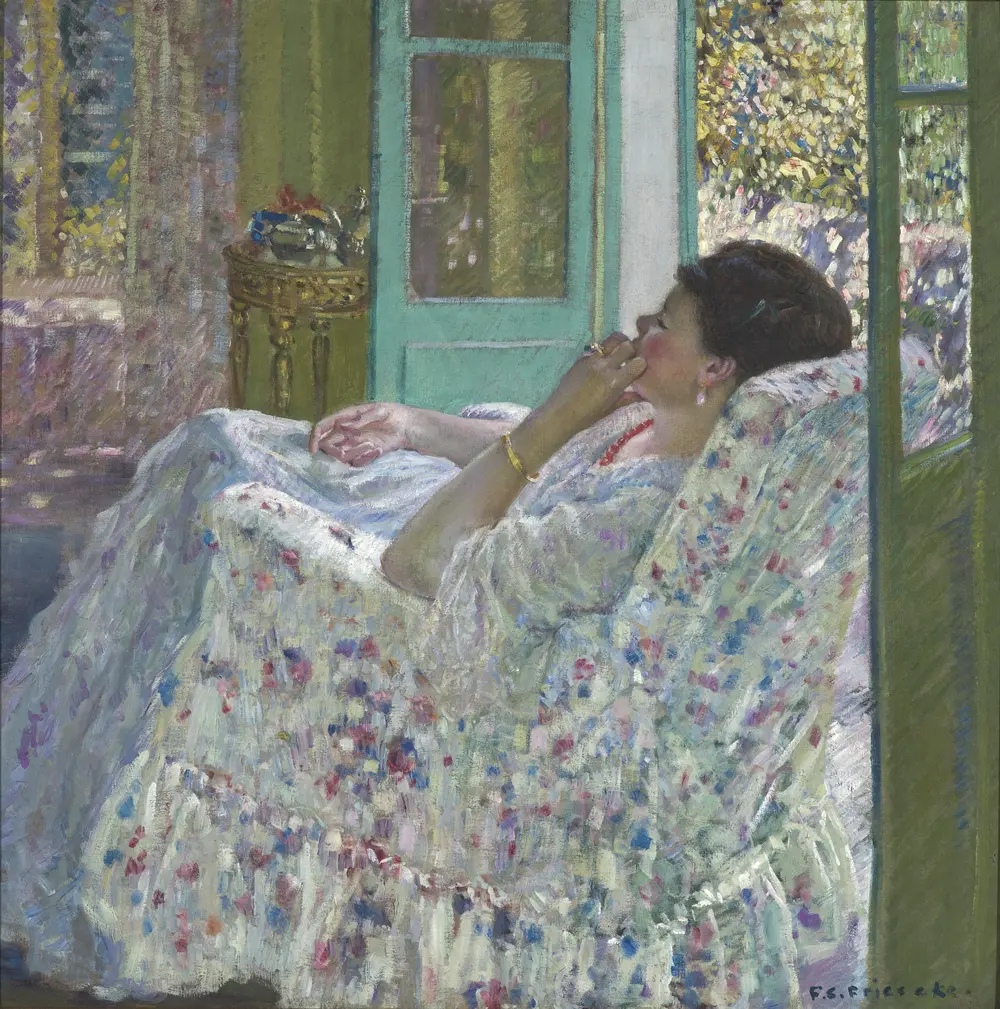 Afternoon - Yellow Room — Frederick Carl Frieseke (American, 1874-1939)