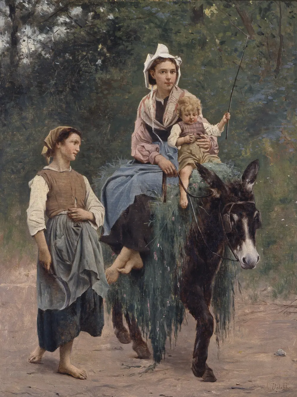 Italian Peasant Family — François Alfred Delobbe (French, 1835-1920)